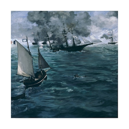 Manet 'The Battle Of The Kearsarge And The Alabama' Canvas Art,18x18